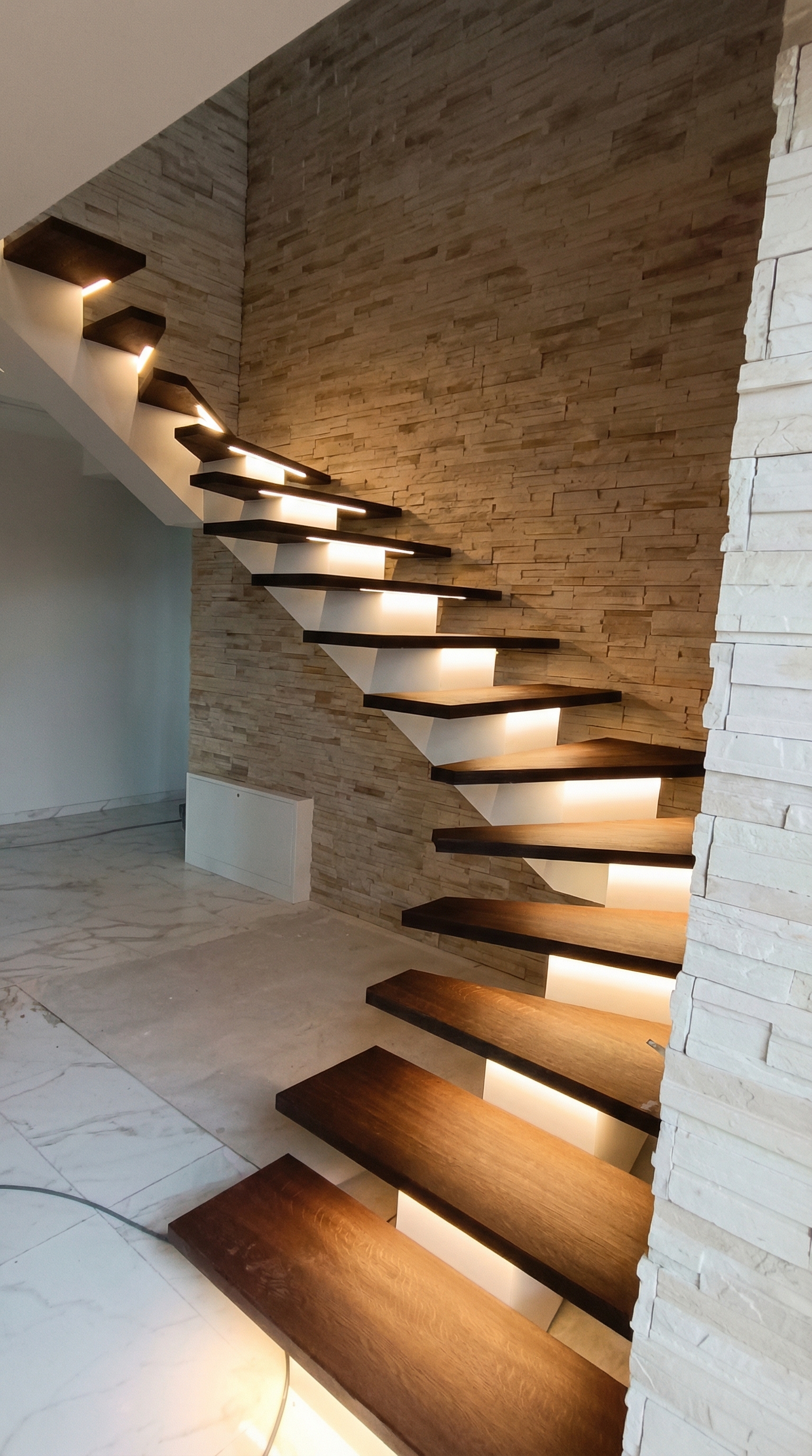 Balti modernūs laiptai